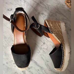 Franco Sarto Black and Tan Espadrilles